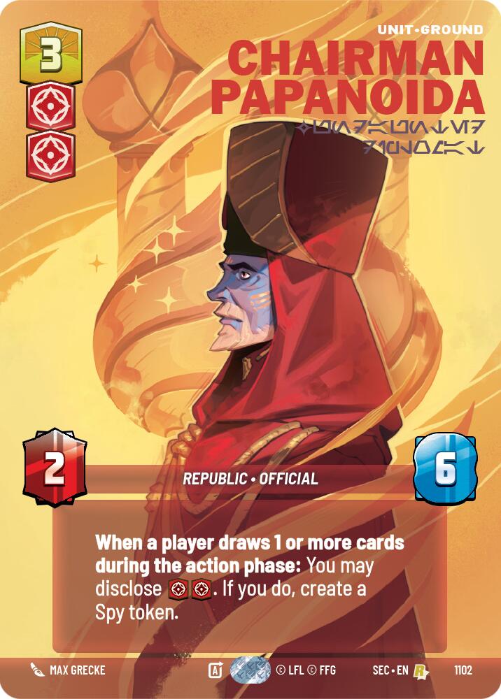 Chairman Papanoida - Undaunted Diplomat (Prestige Foil) (1102) (1102) [Secrets of Power] | Odin's Place