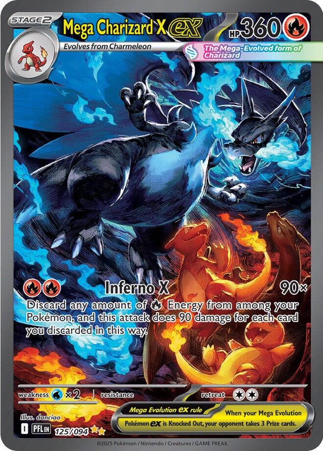 pokemon cards mega gx and ex Charizard X #109 EXTENDED ART Raycardza and dance. Ascended Heroes - Mega Feraligatr
