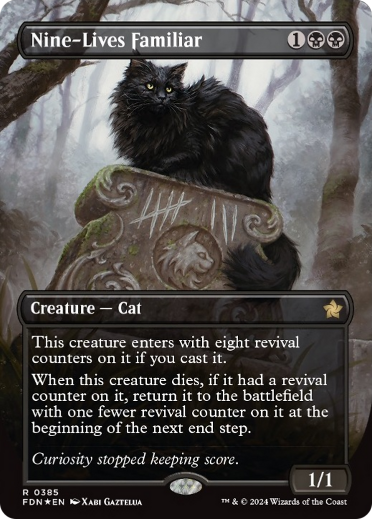 Nine-Lives Familiar (Borderless Mana Foil) [Foundations] | Odin's Place