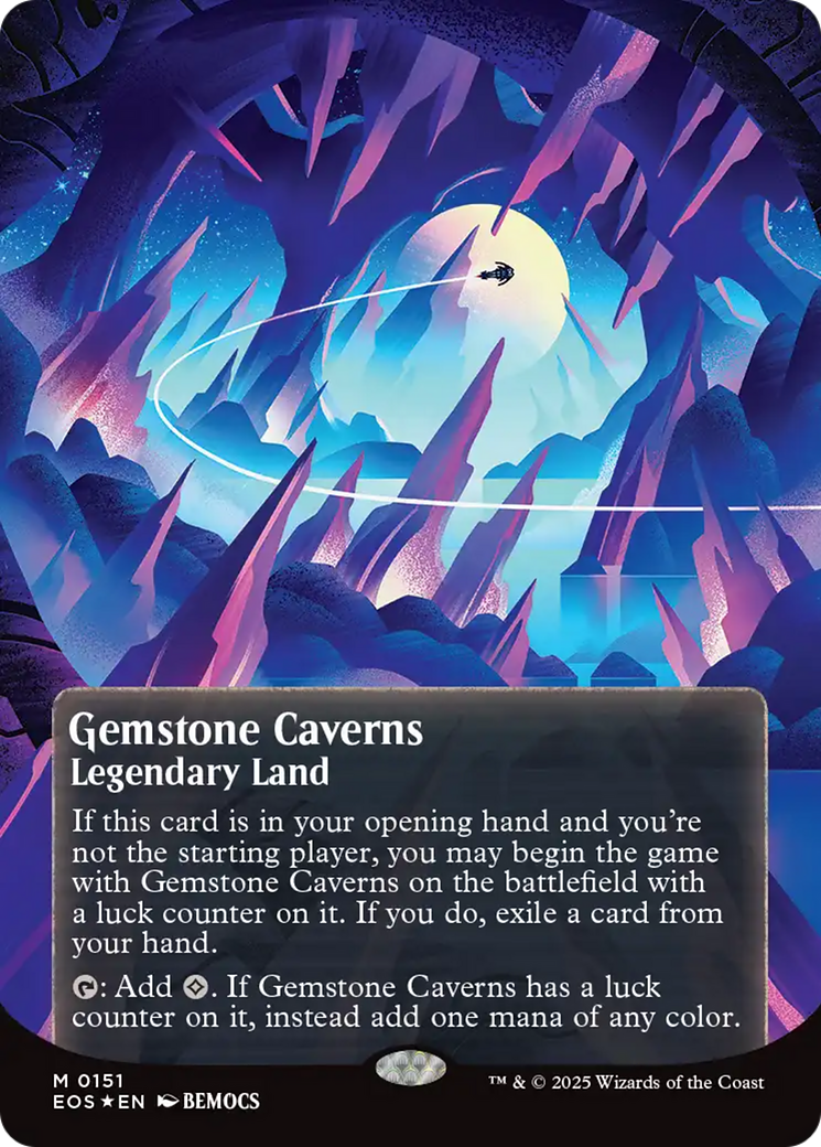 Gemstone Caverns (0151) (Borderless) (Galaxy Foil) [Edge of Eternities: Stellar Sights] | Odin's Place