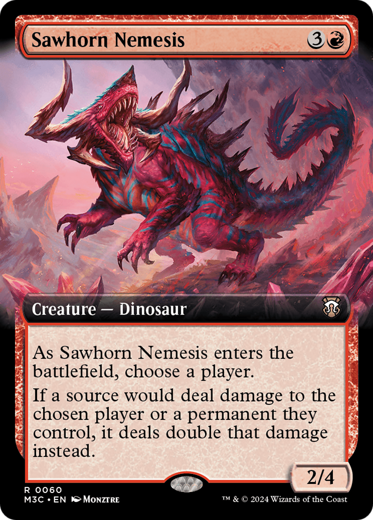 Sawhorn Nemesis (Extended Art) (Ripple Foil) [Modern Horizons 3 Commander] | Odin's Place
