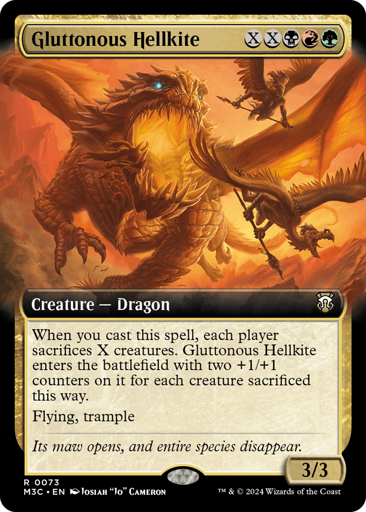 Gluttonous Hellkite (Extended Art) [Modern Horizons 3 Commander] | Odin's Place