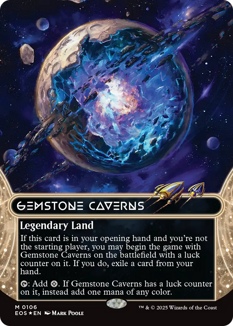 Gemstone Caverns (0106) (Borderless) (Galaxy Foil) [Edge of Eternities: Stellar Sights] | Odin's Place