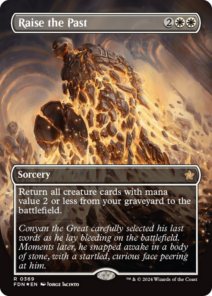 Raise the Past (Borderless) (Mana Foil) [Foundations] | Odin's Place