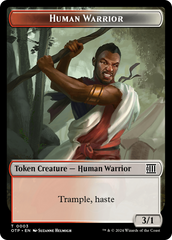 Treasure // Human Warrior Double-Sided Token [Outlaws of Thunder Junction Tokens] | Odin's Place
