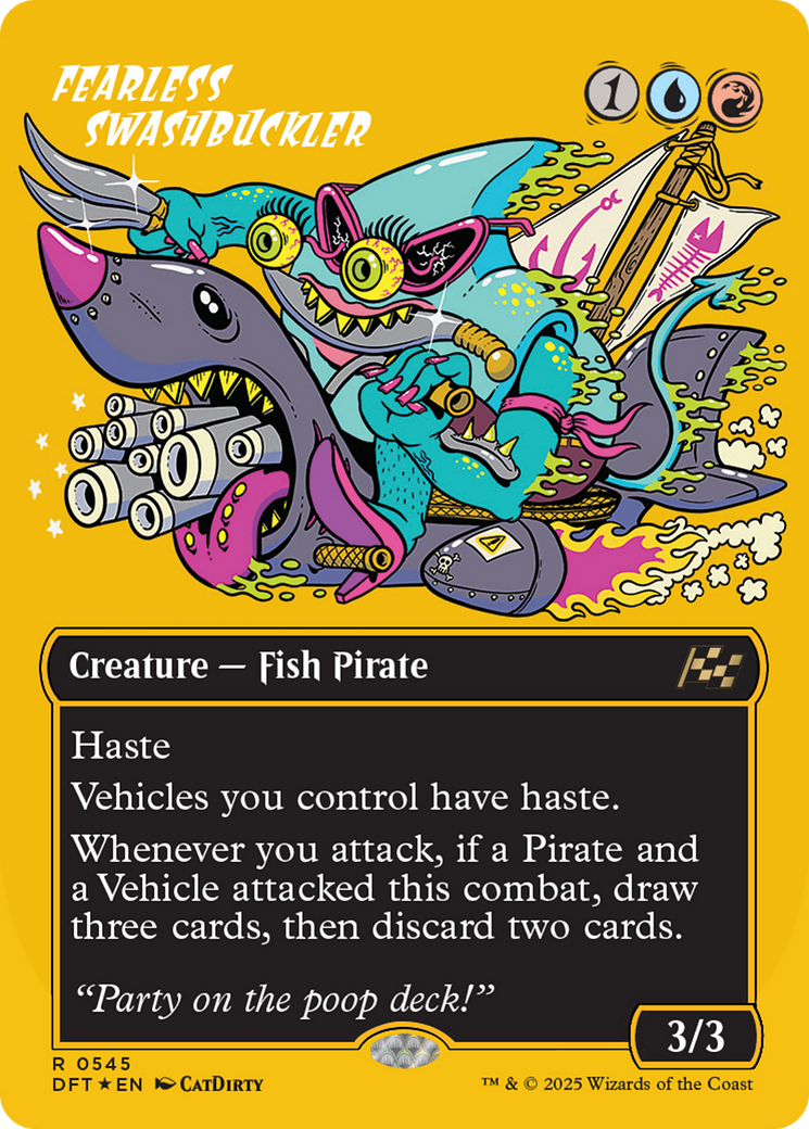 Fearless Swashbuckler (Borderless) (First-Place Foil) [Aetherdrift] | Odin's Place