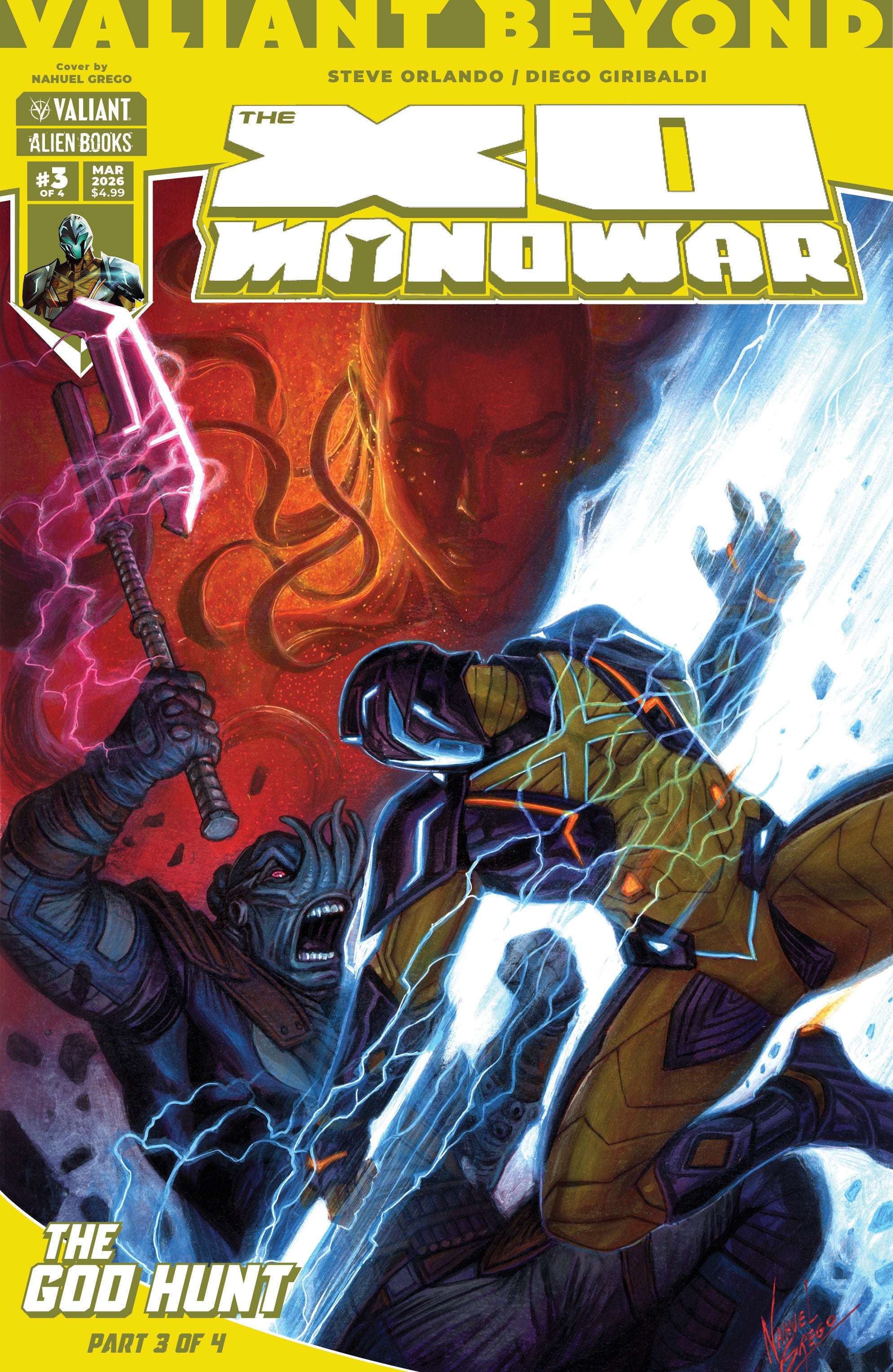 Valiant Beyond: The X O Manowar #7  The God Hunt #3 Cover A (Grego) | Odin's Place