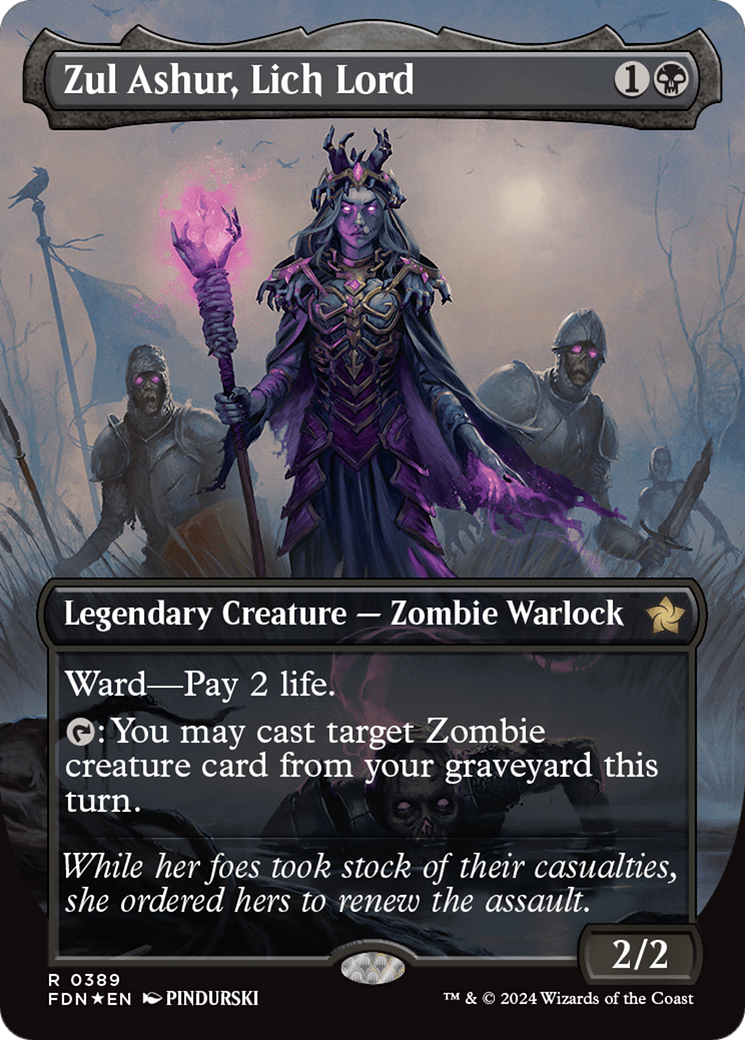 Zul Ashur, Lich Lord (Borderless) (Mana Foil) [Foundations] | Odin's Place