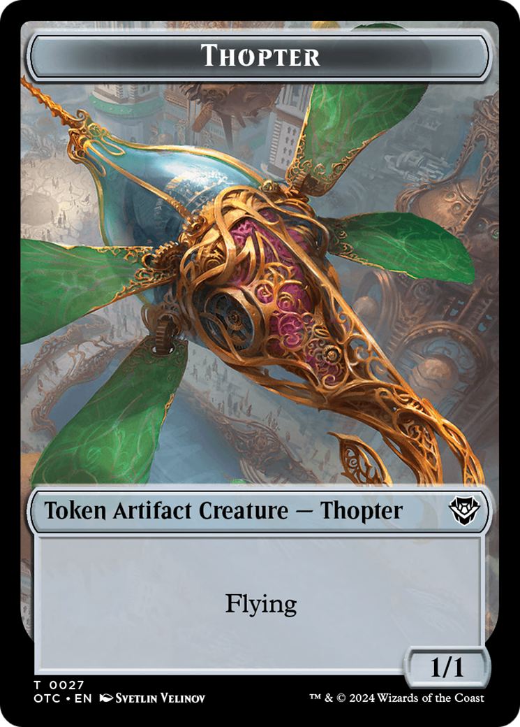 Thopter // Treasure Double-Sided Token [Outlaws of Thunder Junction Commander Tokens] | Odin's Place