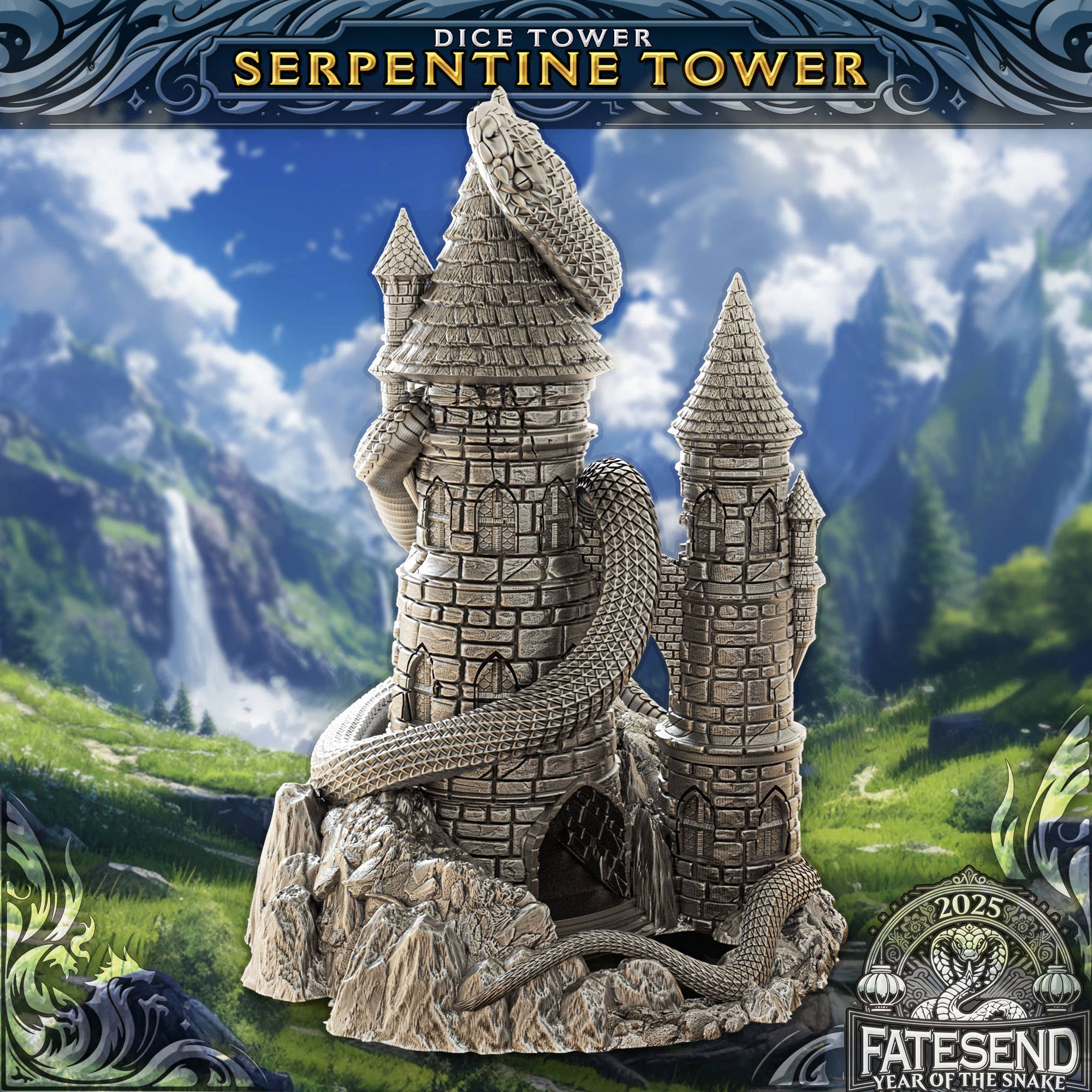 Serpentine Dice Tower | TTRPG, D&D, Pathfinder, CoC | Odin's Place