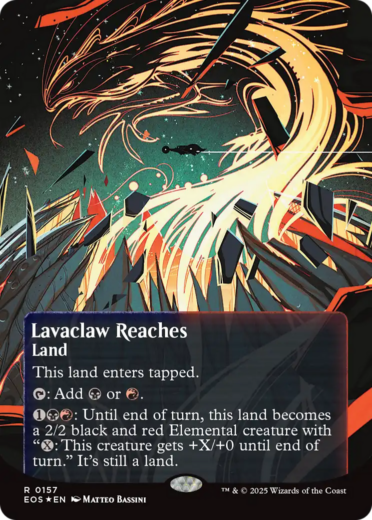 Lavaclaw Reaches (0157) (Borderless) (Galaxy Foil) [Edge of Eternities: Stellar Sights] | Odin's Place