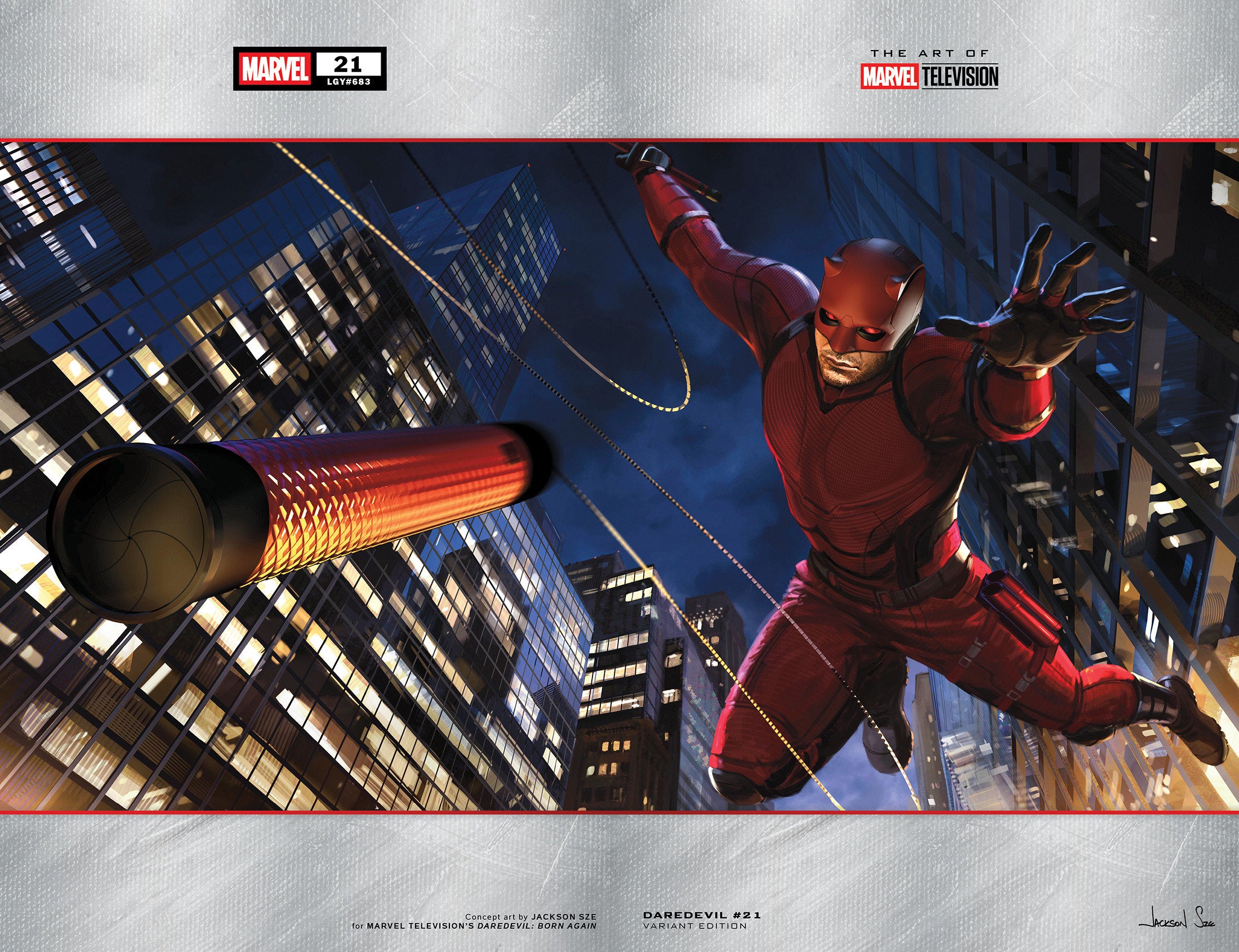 Daredevil #21 Jackson Sze Marvel Television Wraparound Variant | Odin's Place