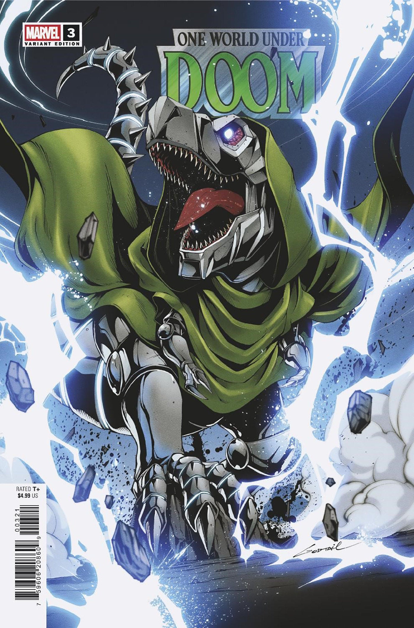 One World Under Doom #3 (Of 9) Godtail Doomasaur Variant | Odin's Place