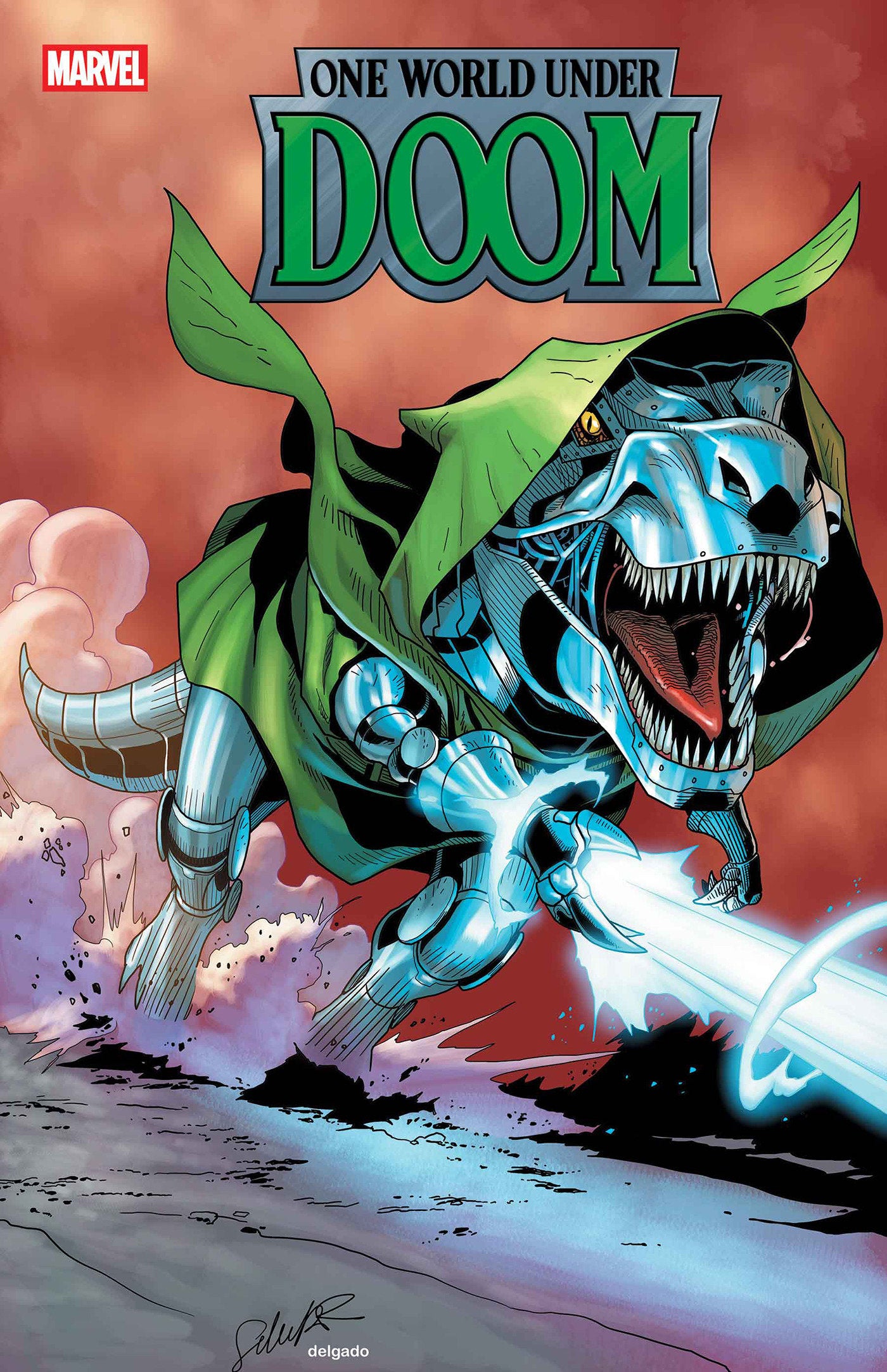 One World Under Doom #8 Salvador Larroca Doomasaur Variant | Odin's Place