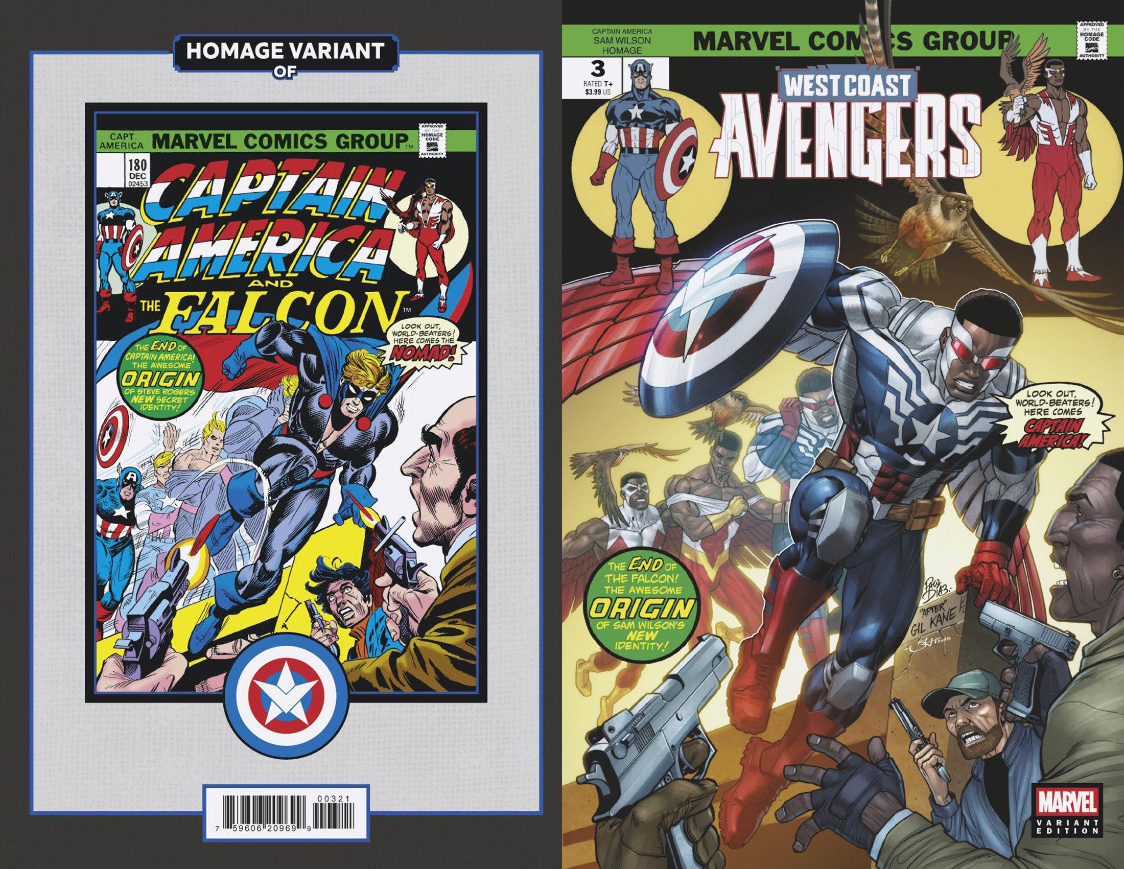 West Coast Avengers #3 Paco Diaz Captain America Sam Wilson Homage Variant | Odin's Place