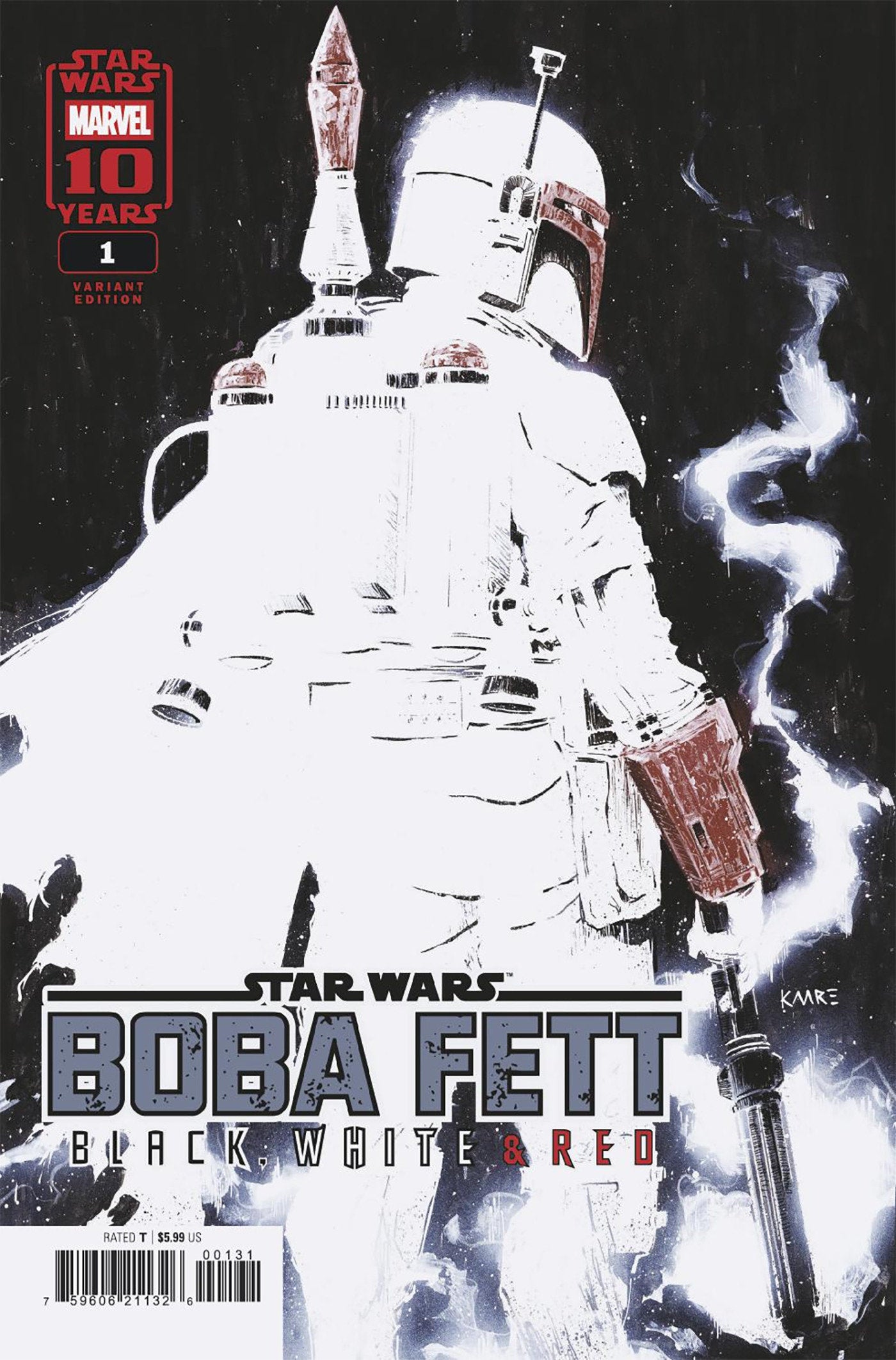 Star Wars: Boba Fett   Black, White & Red #1 Kaare Andrews Variant | Odin's Place