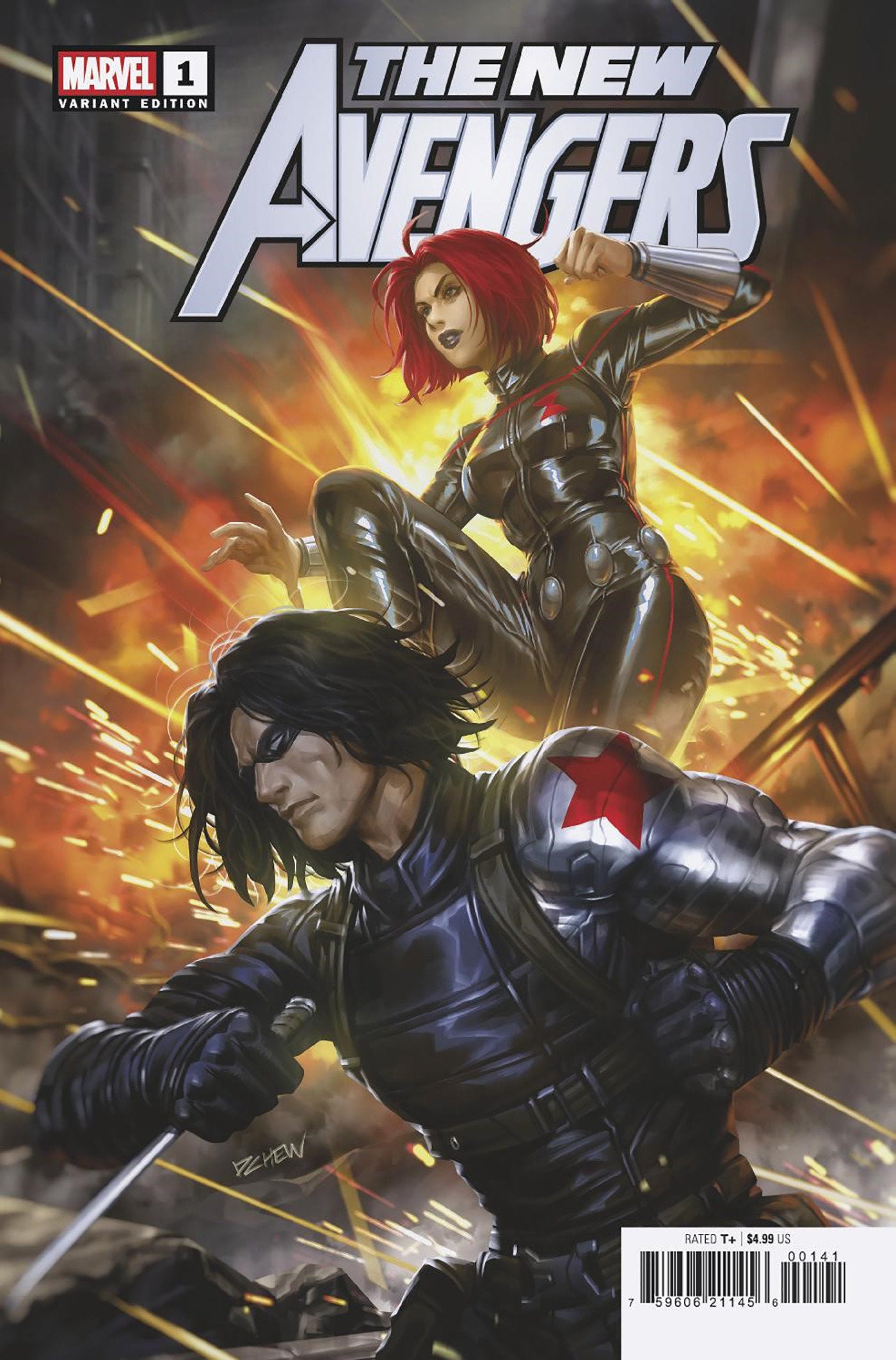 New Avengers #1 Derrick Chew Black Widow And Winter Soldier Variant A | Odin's Place