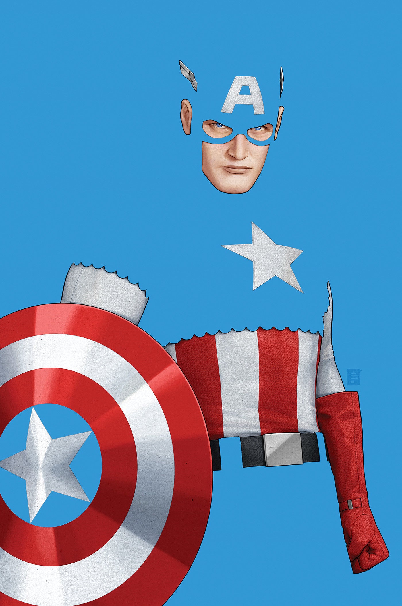 Captain America #2 John Tyler Christopher Negative Space Full Art Variant | Odin's Place