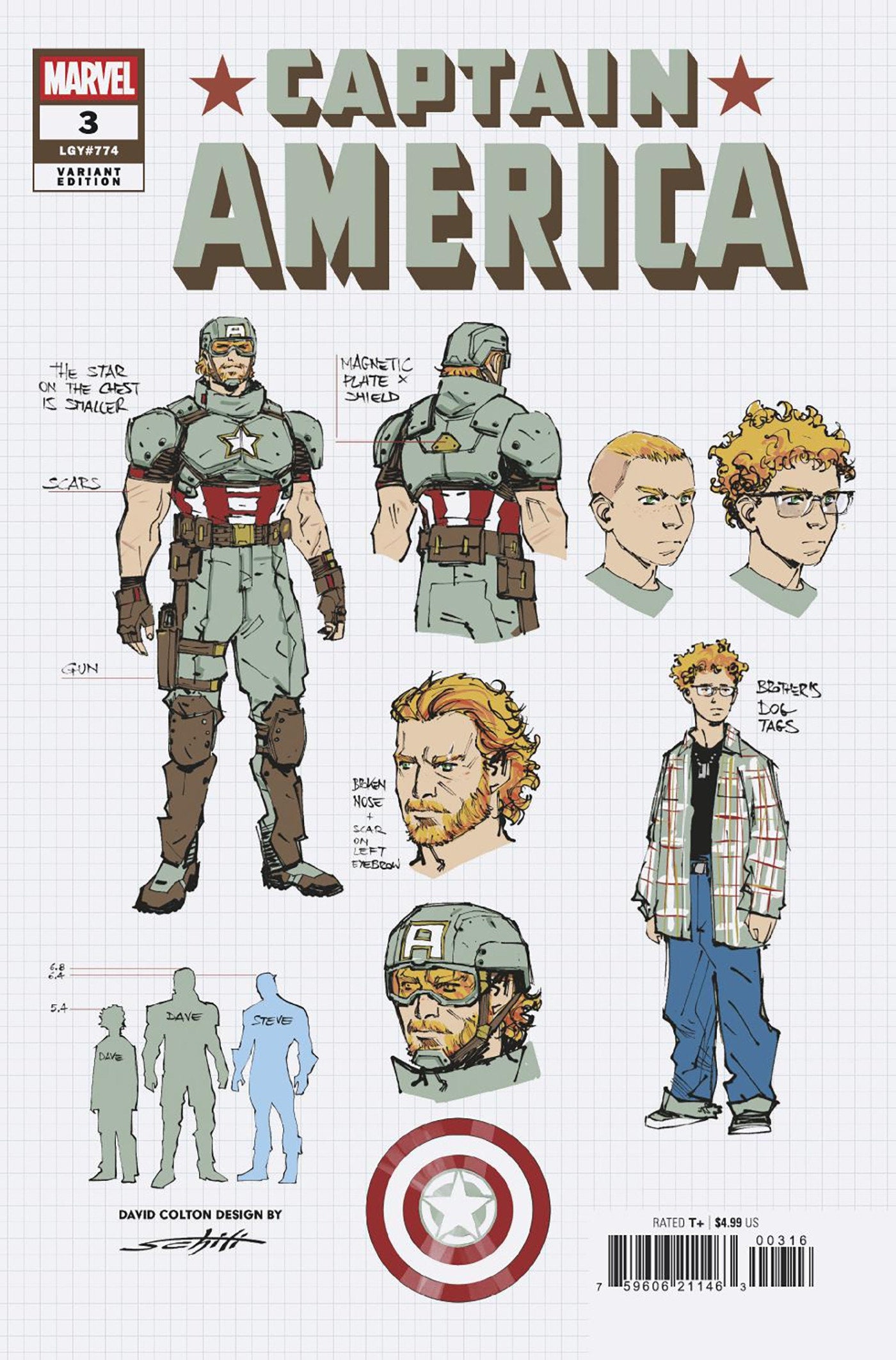 Captain America #3 Valerio Schiti Design Variant | Odin's Place
