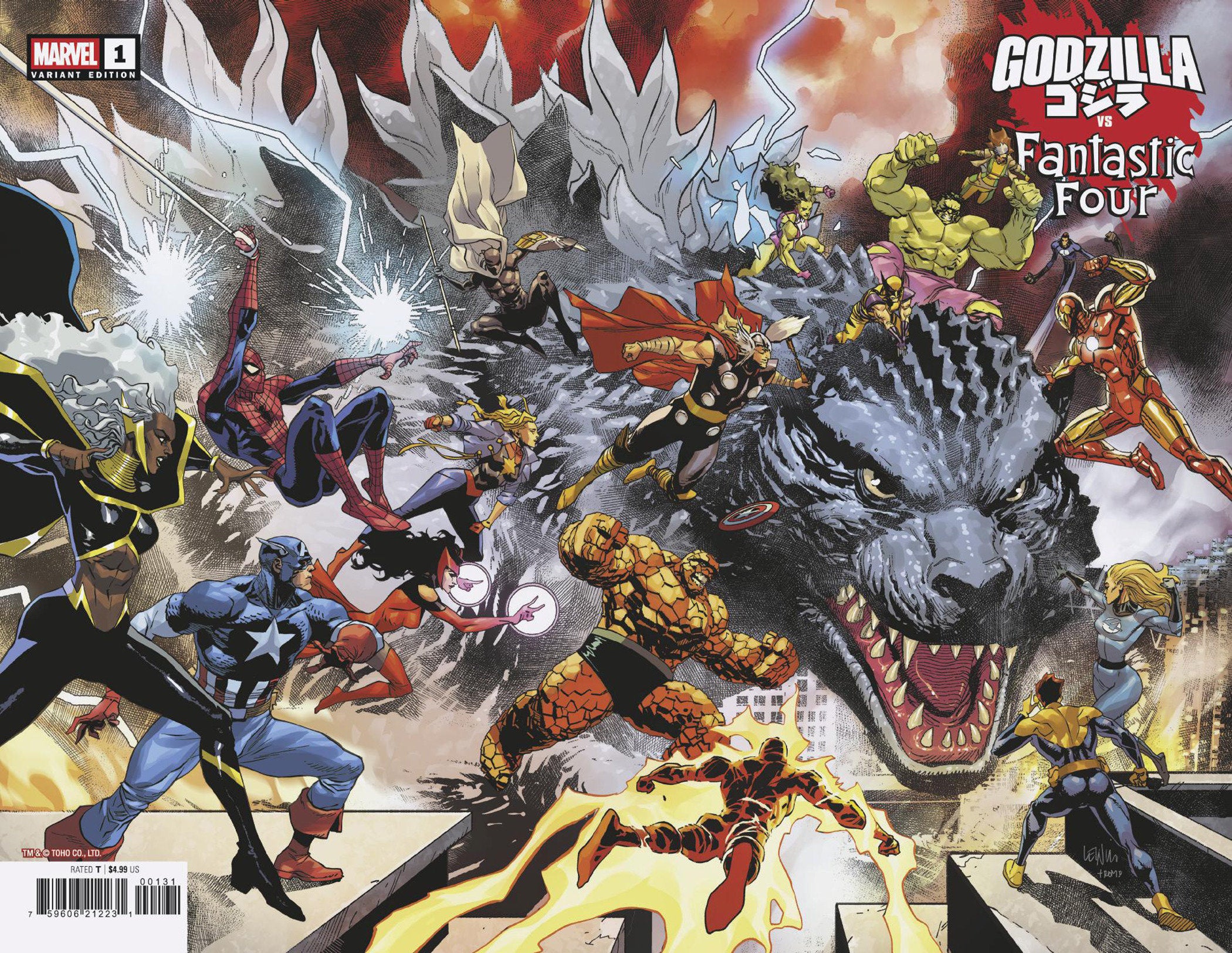 Godzilla vs. Fantastic Four #1 Leinil Yu Wraparound Variant | Odin's Place