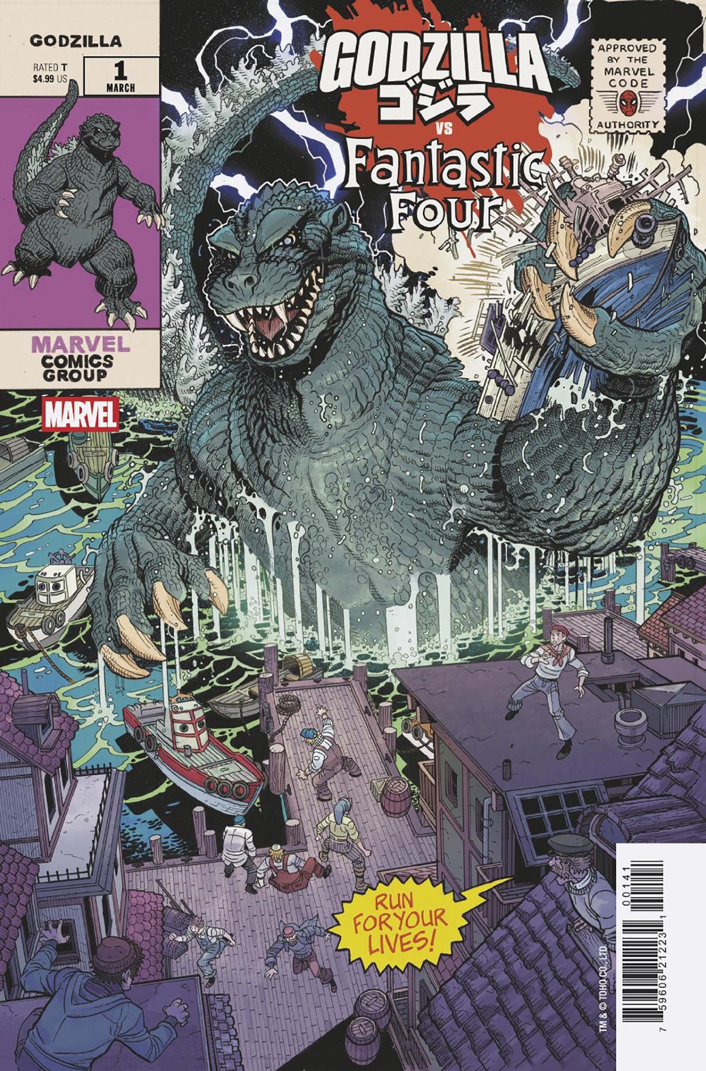 Godzilla vs. Fantastic Four #1 Nick Bradshaw Monster Homage Variant | Odin's Place
