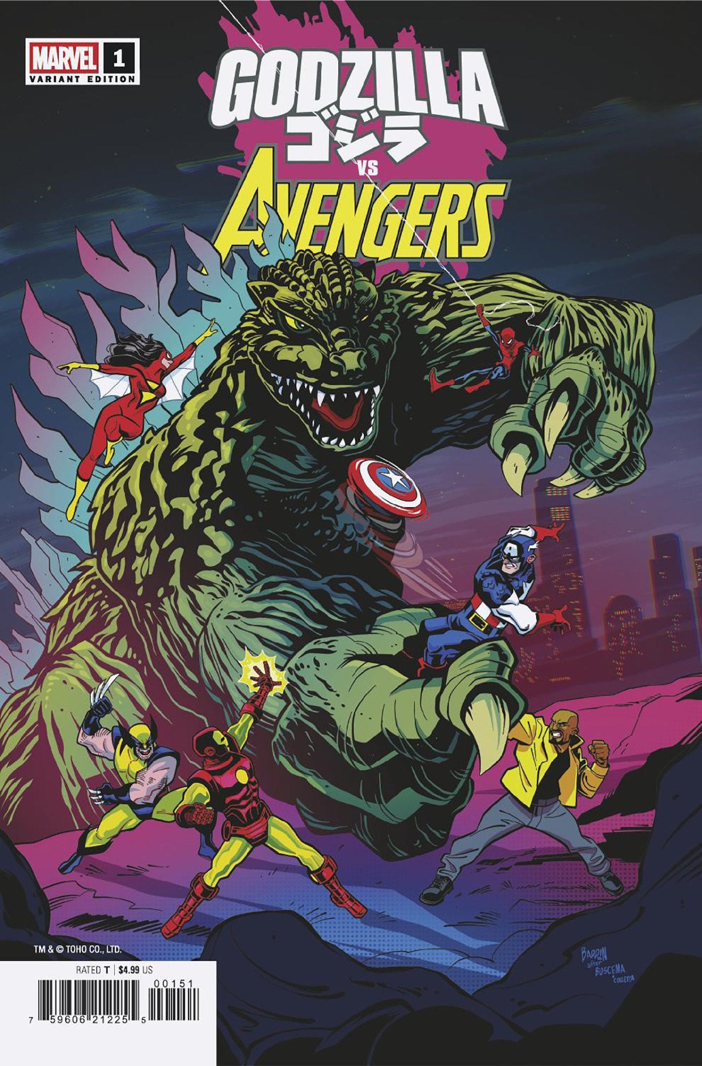 Godzilla vs. Avengers #1 Dave Bardin Variant | Odin's Place