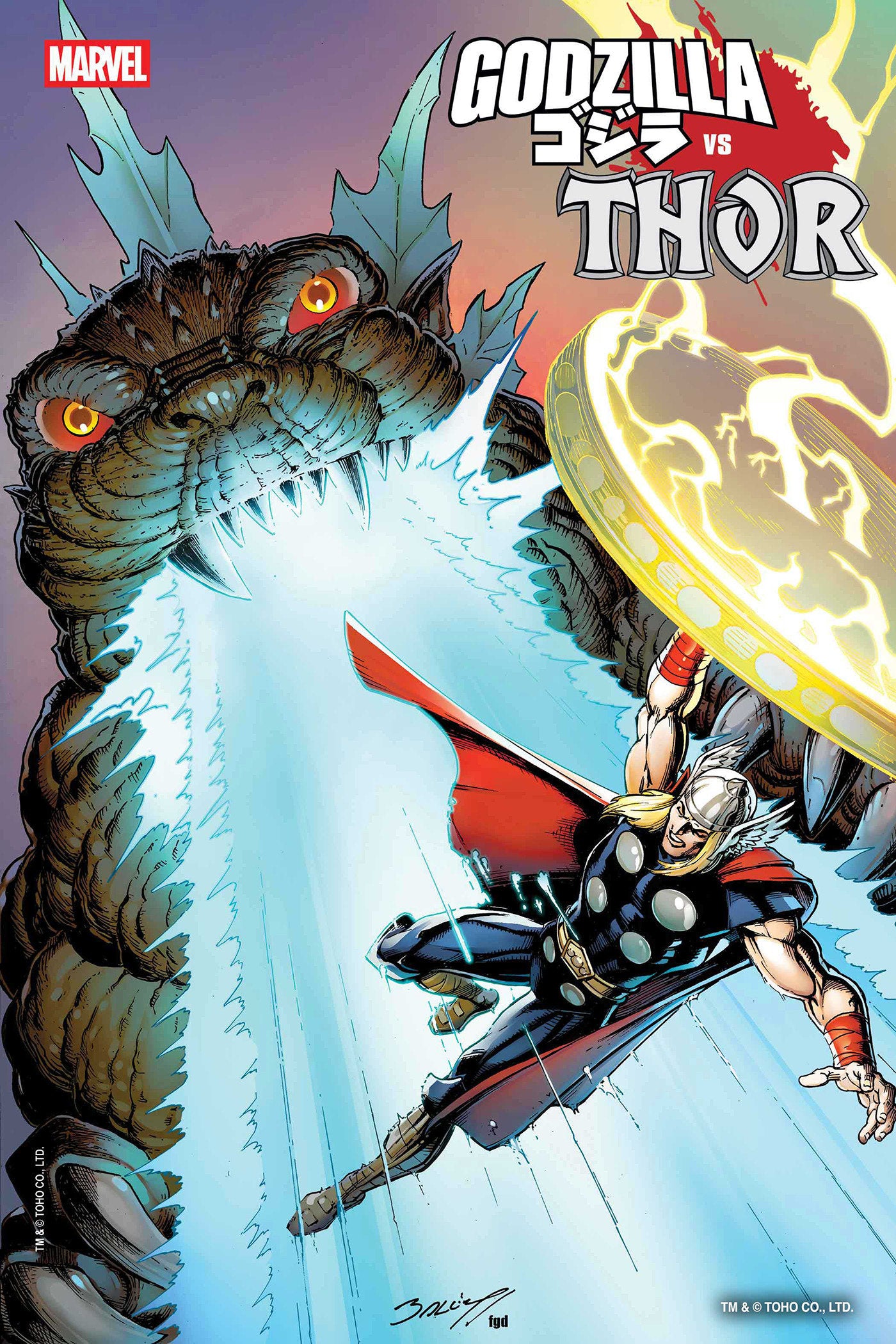 Godzilla vs. Thor #1 Mark Bagley Foil Variant | Odin's Place