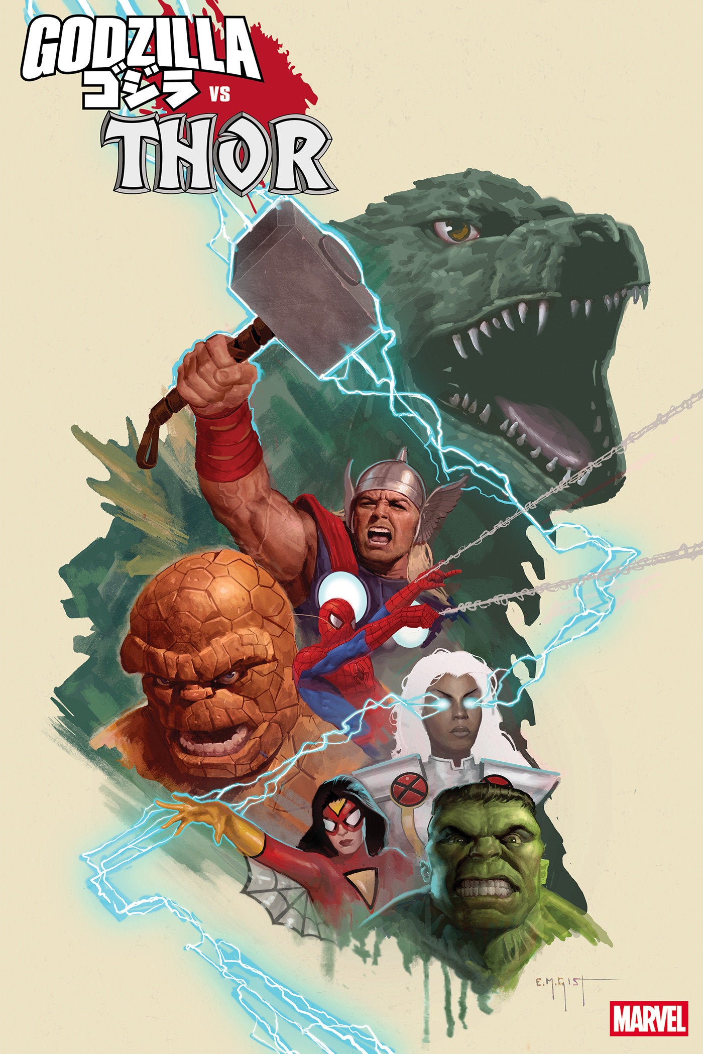 Godzilla vs. Thor #1 E.M. Gist Marvel Universe Variant | Odin's Place