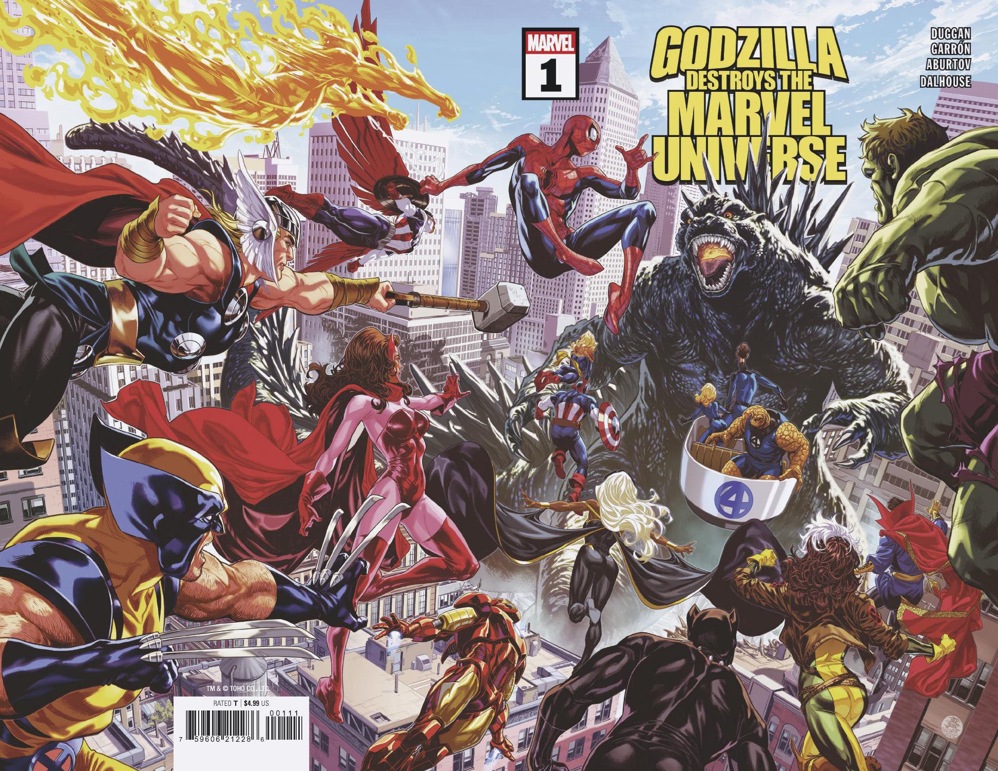 Godzilla Destroys The Marvel Universe #1 Wraparound Cover | Odin's Place