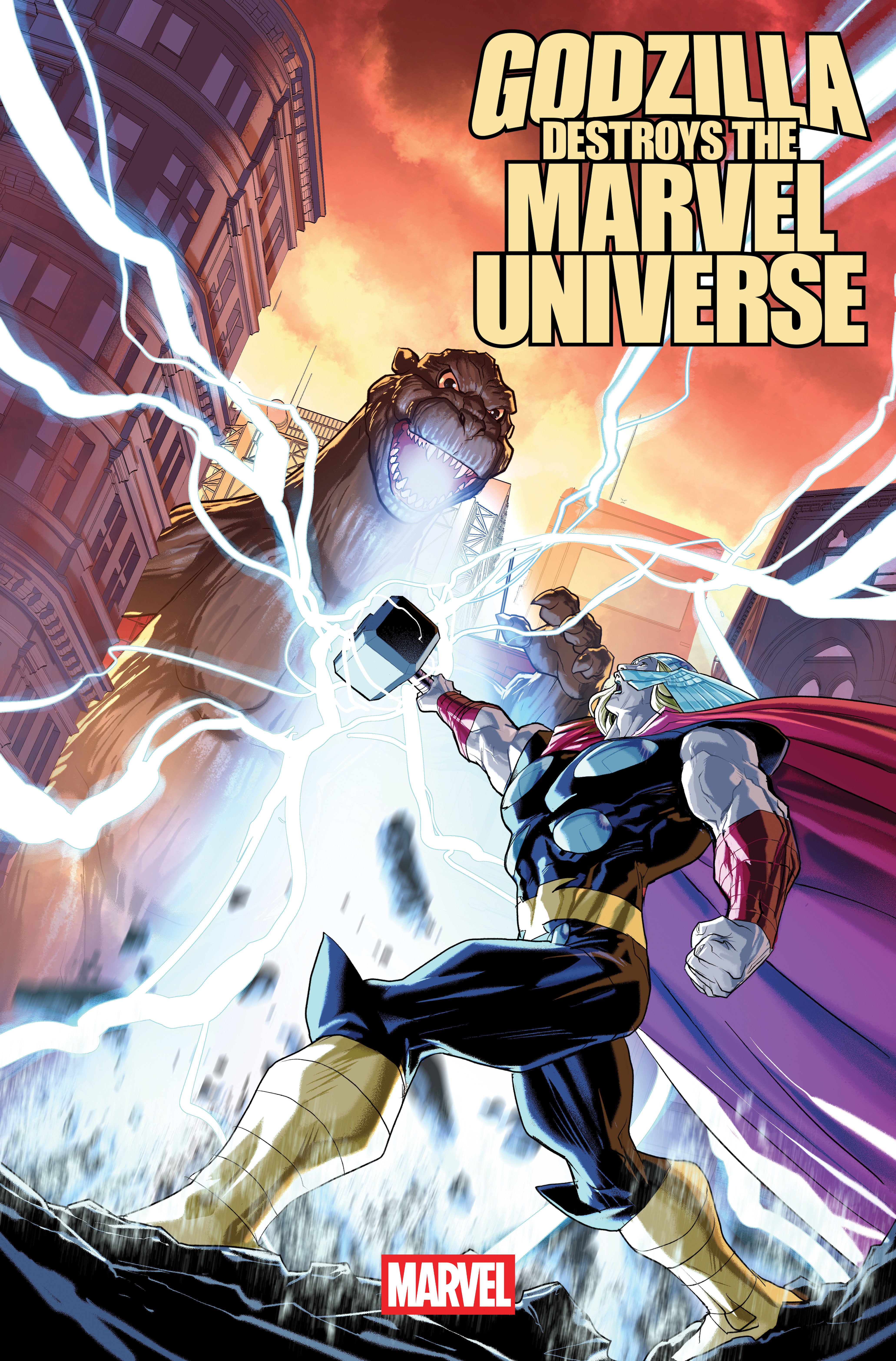 Godzilla Destroys The Marvel Universe #1 Pete Woods Variant | Odin's Place