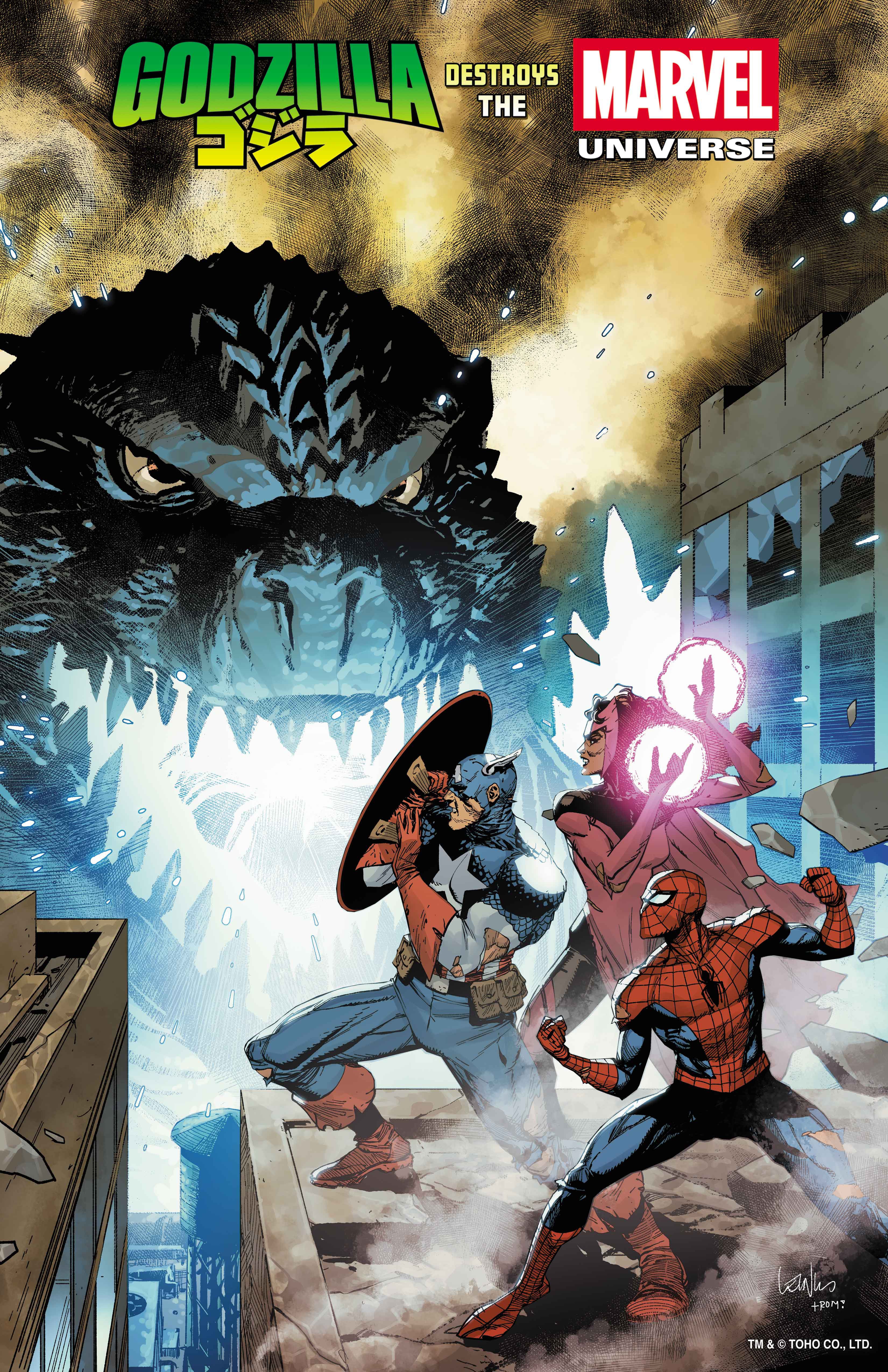 Godzilla Destroys The Marvel Universe #1 Leinil Yu Foil Variant | Odin's Place