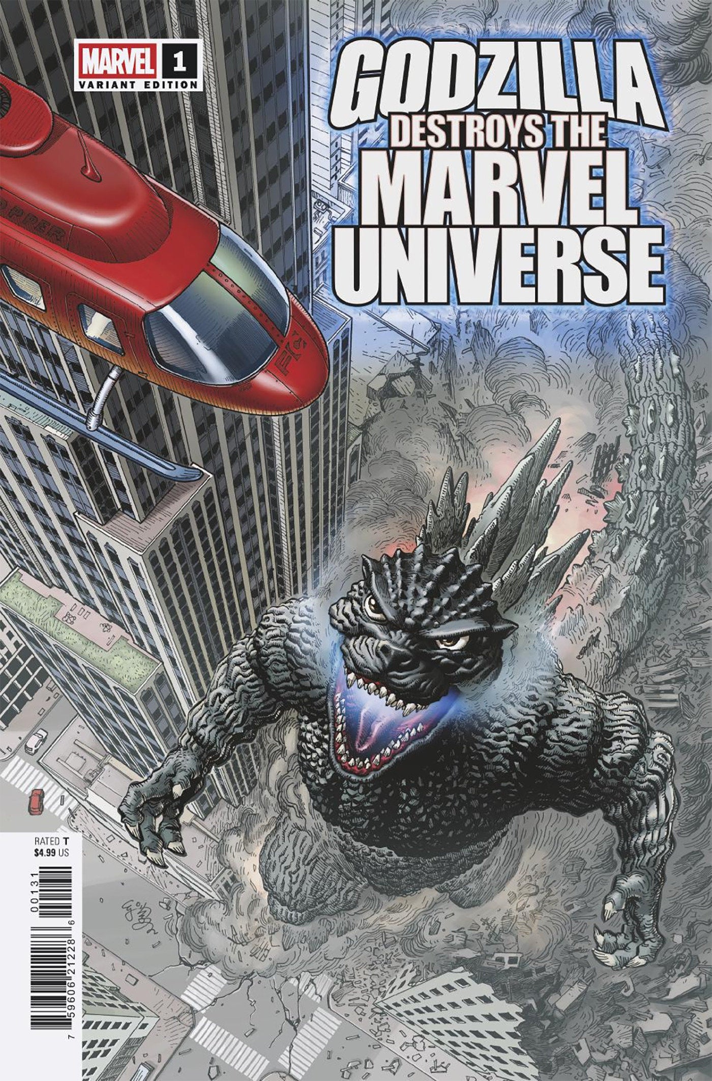 Godzilla Destroys The Marvel Universe #1 E.J. Su Fan Favorite Variant | Odin's Place