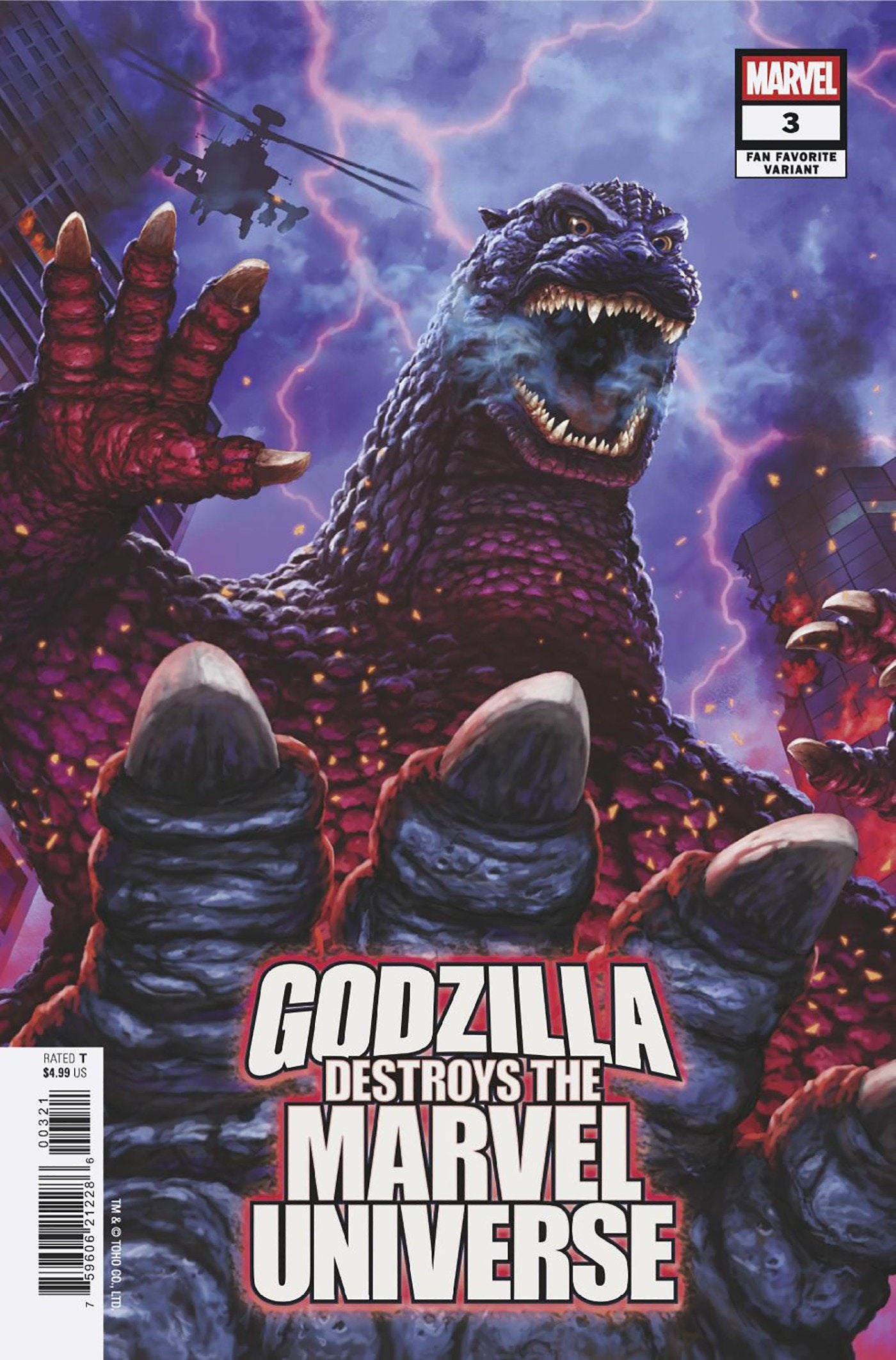 Godzilla Destroys The Marvel Universe #3 Kaida Yuji Fan Favorite Variant | Odin's Place
