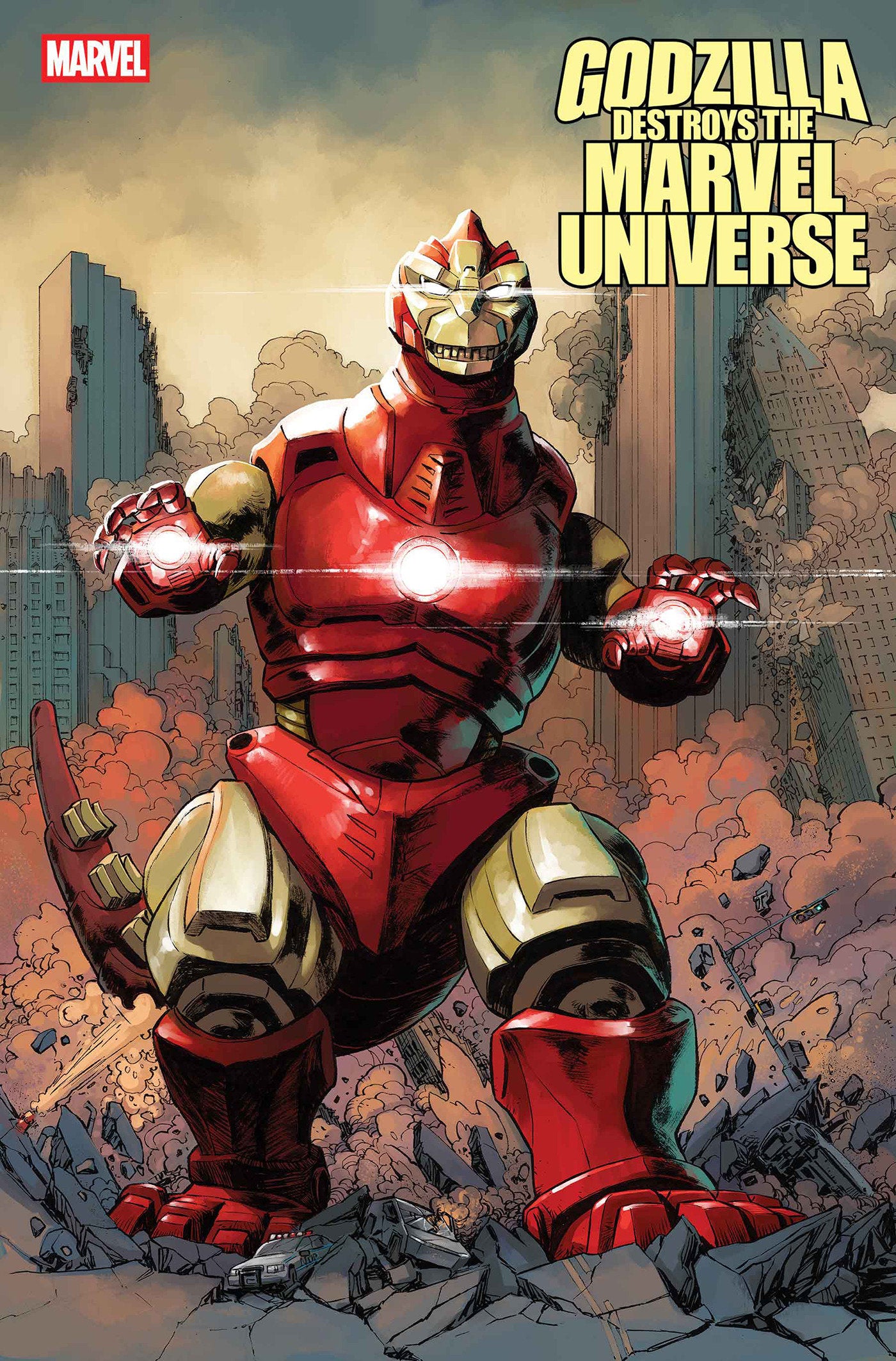 Godzilla Destroys The Marvel Universe #3 Dave Wachter Marvelized Iron Man Zilla Variant | Odin's Place