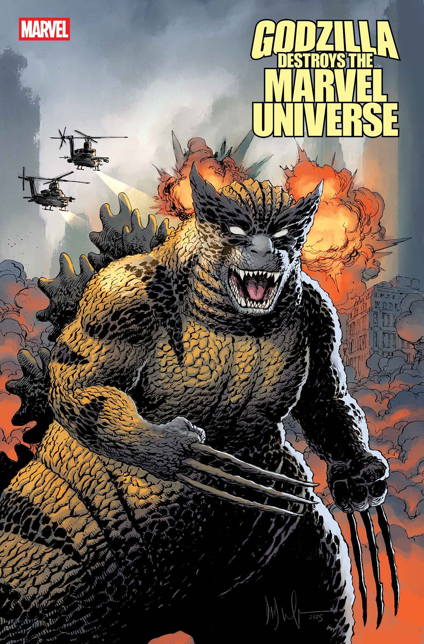 Godzilla Destroys The Marvel Universe #4 Dave Wachter Marvelzed Wolverine Zilla Variant | Odin's Place