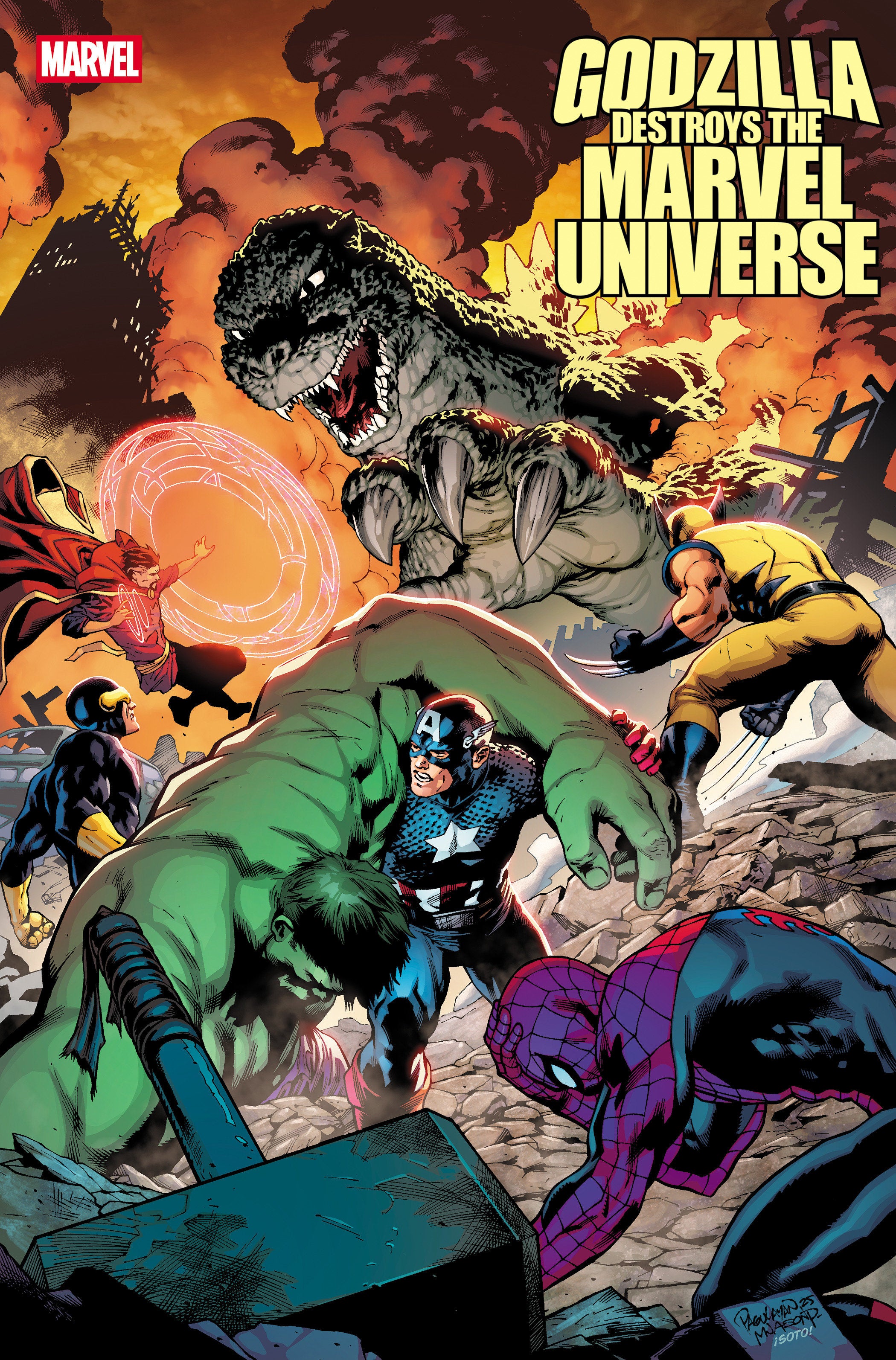 Godzilla Destroys The Marvel Universe #5 Carlo Pagulayan Fan Favorite Variant | Odin's Place