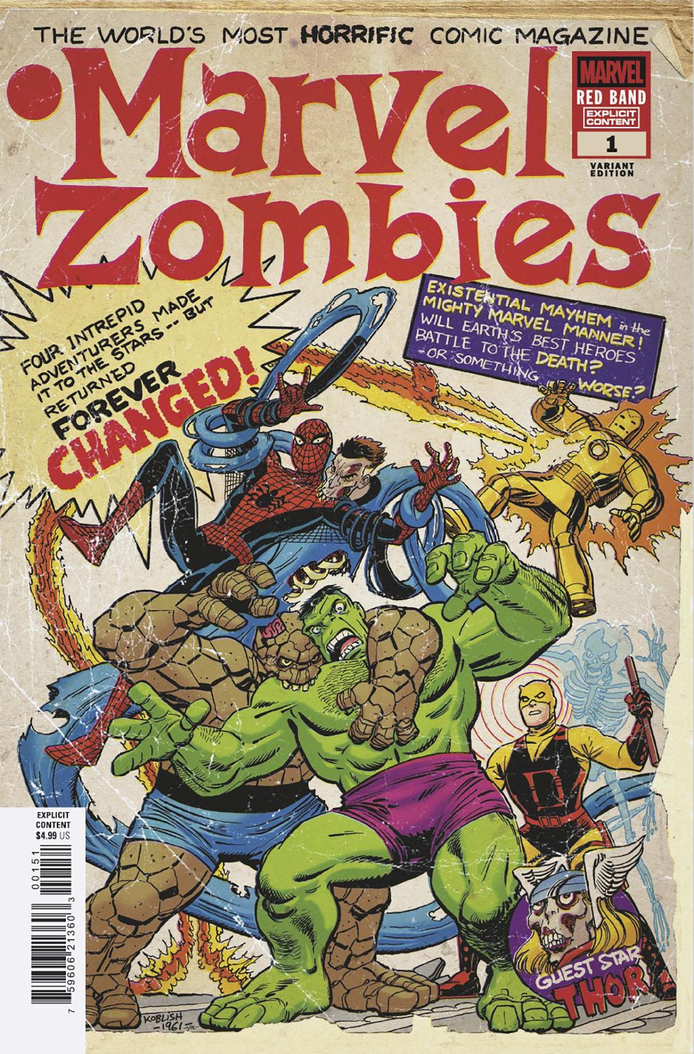 Marvel Zombies: Red Band #1 Scott Koblish Retro Zombie Variant [Polybagged] | Odin's Place