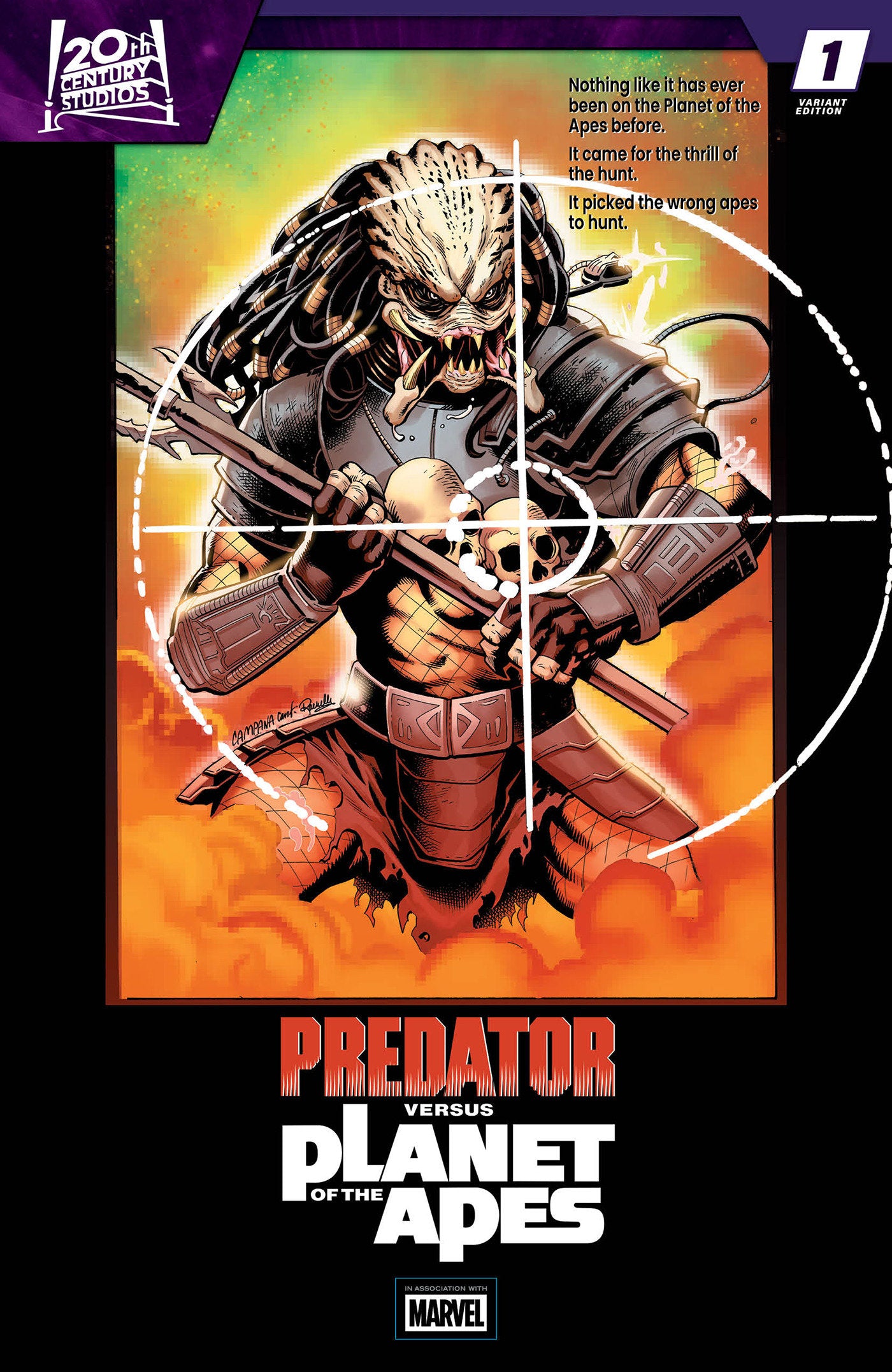 Predator vs. The Planet Of The Apes #1 Chris Campana Movie Poster Homage Variant | Odin's Place