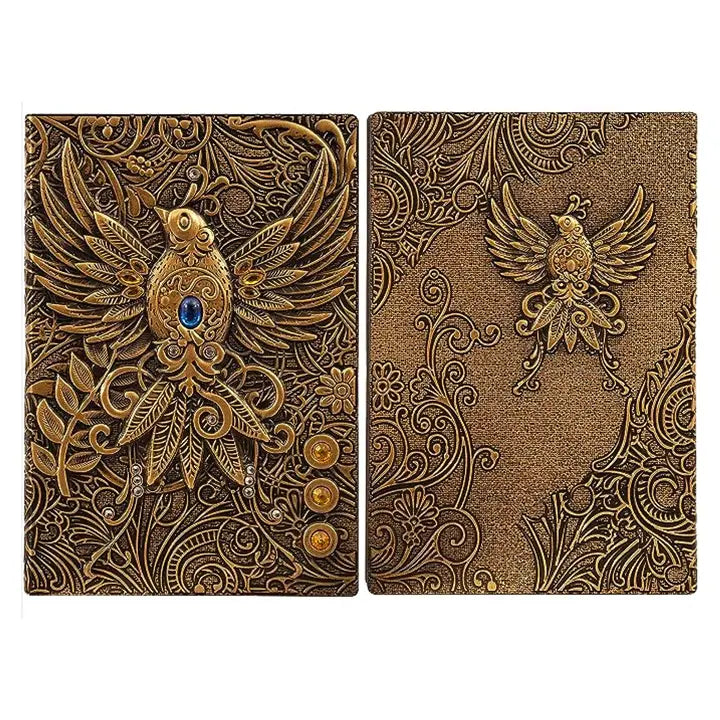 QMDirect 3D Faux-Leather Notebook / Journal - Gold Phoenix | Odin's Place