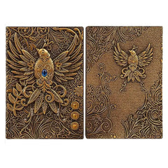 QMDirect 3D Faux-Leather Notebook / Journal - Gold Phoenix | Odin's Place