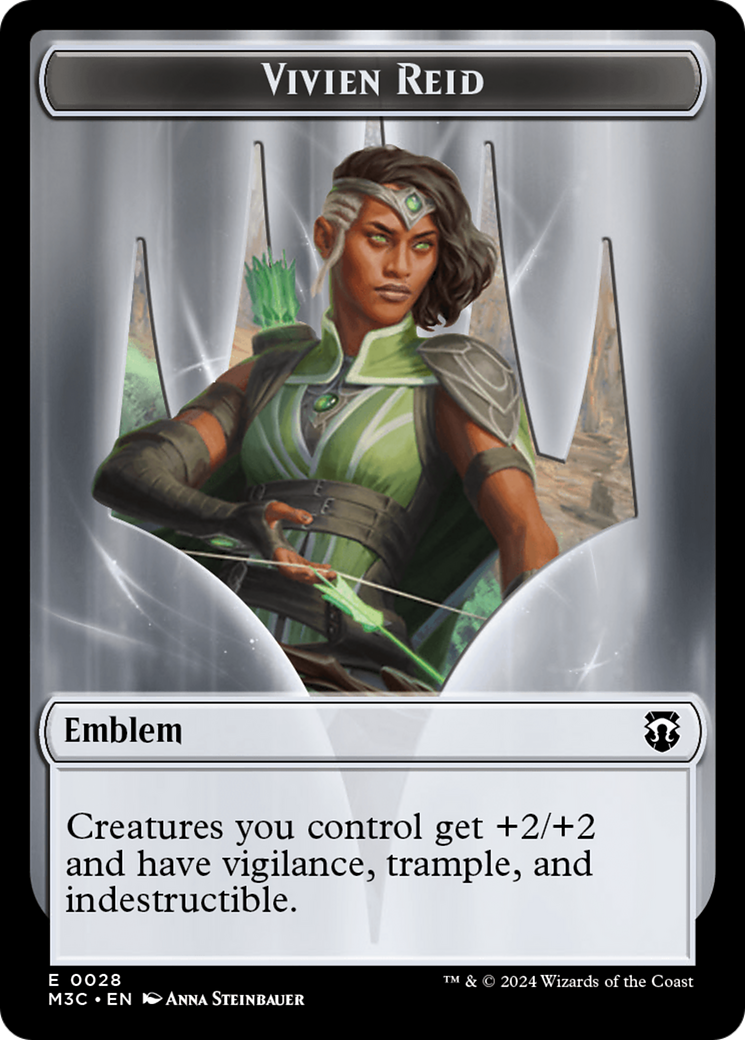 Forest Dryad // Vivien Reid Emblem Double-Sided Token [Modern Horizons 3 Commander Tokens] | Odin's Place