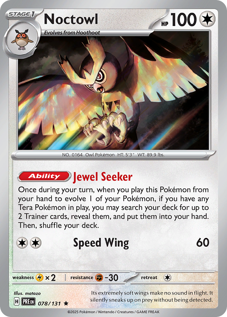 Noctowl (078/131) (Master Ball Pattern) [Scarlet & Violet: Prismatic Evolutions] | Odin's Place