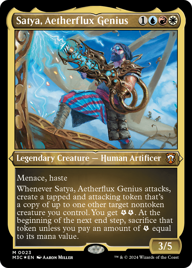 Satya, Aetherflux Genius (Foil Etched) [Modern Horizons 3 Commander] | Odin's Place