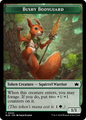Emblem - Ral, Crackling Wit // Bushy Bodyguard Double-Sided Token [Bloomburrow Tokens] | Odin's Place