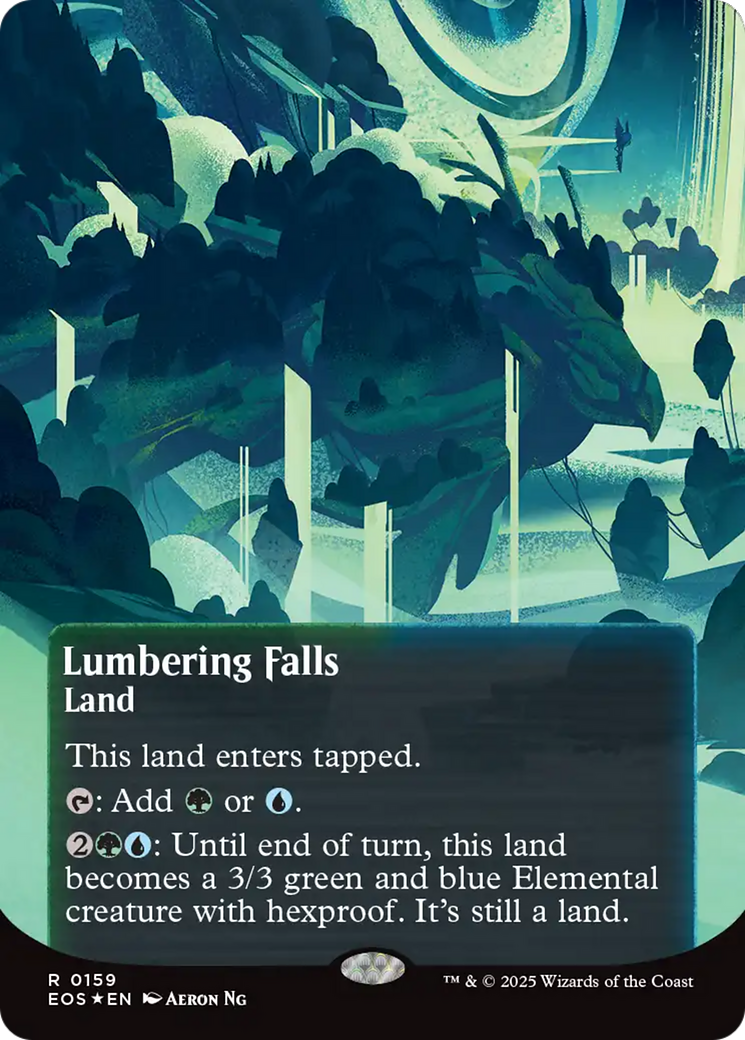 Lumbering Falls (0159) (Borderless) (Galaxy Foil) [Edge of Eternities: Stellar Sights] | Odin's Place