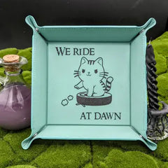 Triangle Treasury: Square Vegan Leatherette Dice Tray - Assorted Colors | Odin's Place
