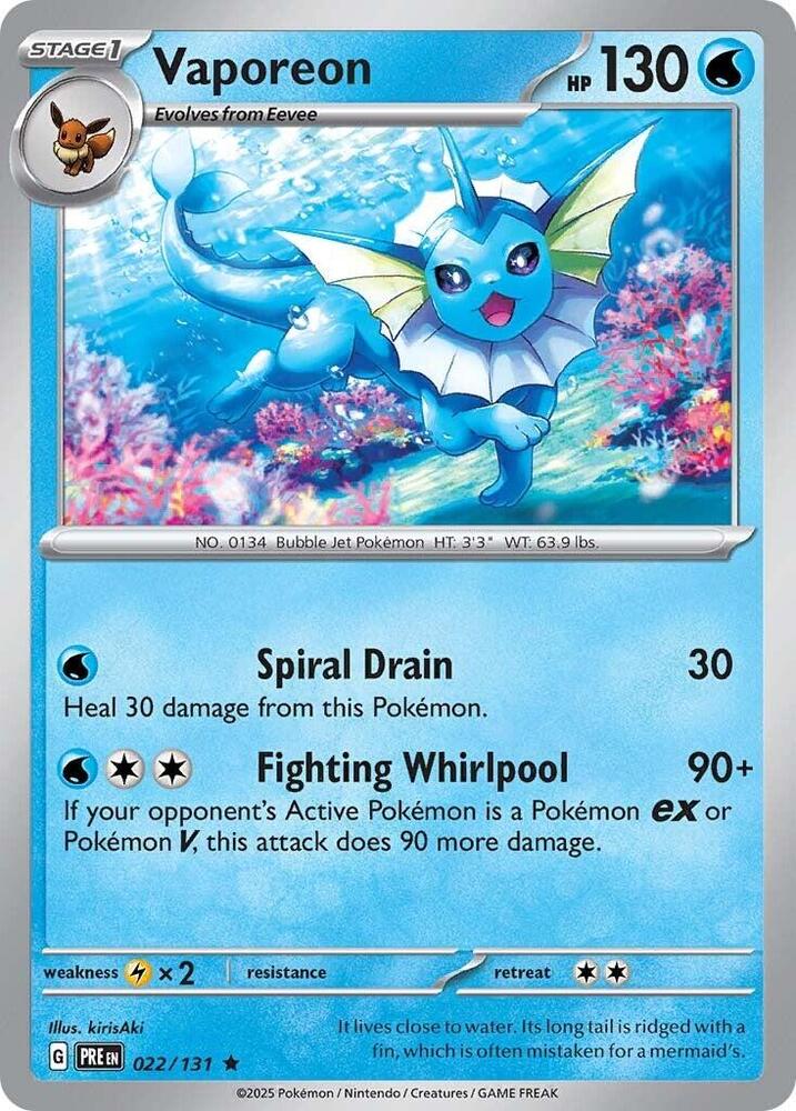 Vaporeon (022/131) [Scarlet & Violet: Prismatic Evolutions] | Odin's Place