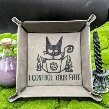 Triangle Treasury: Square Vegan Leatherette Dice Tray - Assorted Colors | Odin's Place
