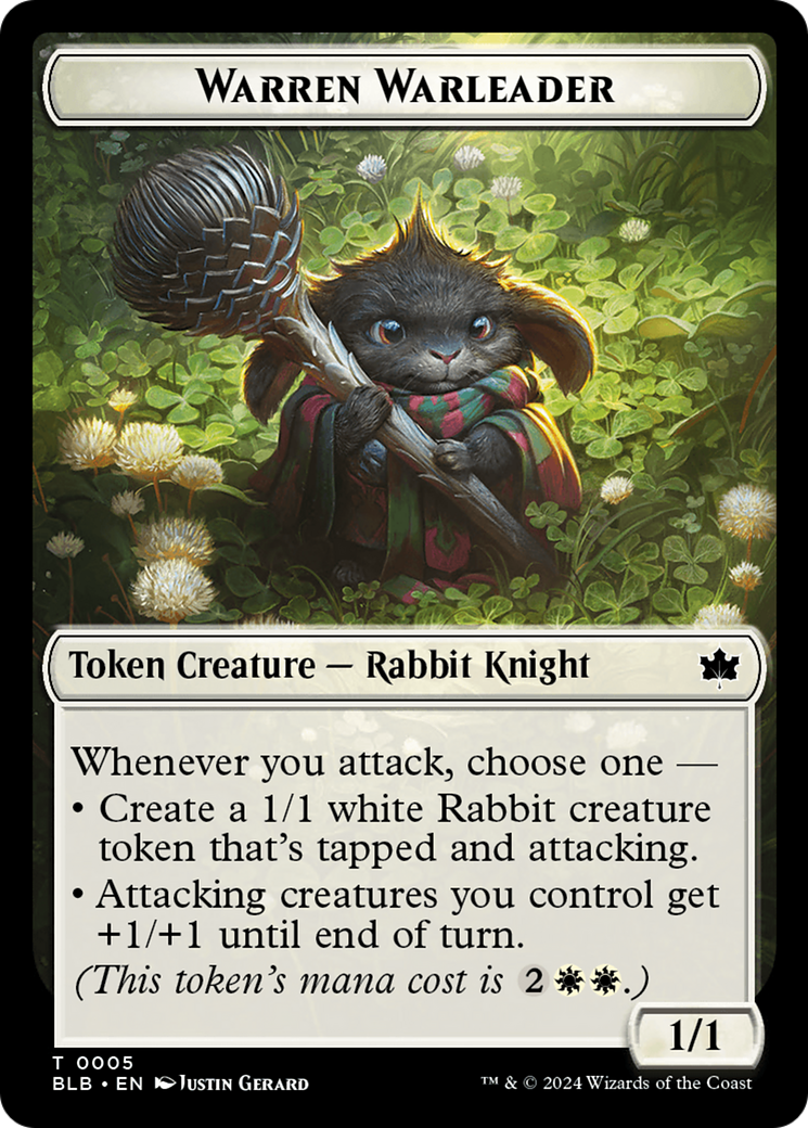 Bat // Warren Warleader Double-Sided Token [Bloomburrow Tokens] | Odin's Place