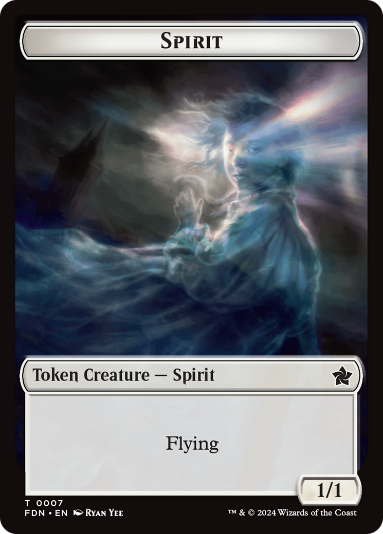 Spirit // Cat (0001) Doubled-Sided Token [Foundations Tokens] | Odin's Place